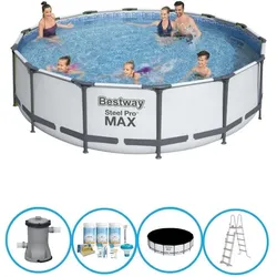 Bestway Pool Steel Pro MAX - Poolpaket - 427x107 cm grau No Size