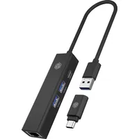 ICY BOX IB-HUB1439-LAN USB 3.2 Gen 1 (3.1 Gen 1) Type-A Schwarz