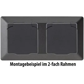 ChiliTec Schuko-Steckdose IP40 Unterputz anthrazit 3 St.