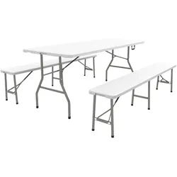 Outsunny - Bierzeltgarnitur - 180Lx75Wx73Hcm - Weiß