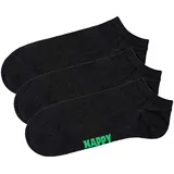 Happy Socks Unisex Sneaker Socken Solid 3er Pack - Schwarz 41-46