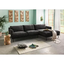 MASSIVMOEBEL24.DE Ecksofa 285x161x81 Silikon-Feder Mix schwarz TRIENT