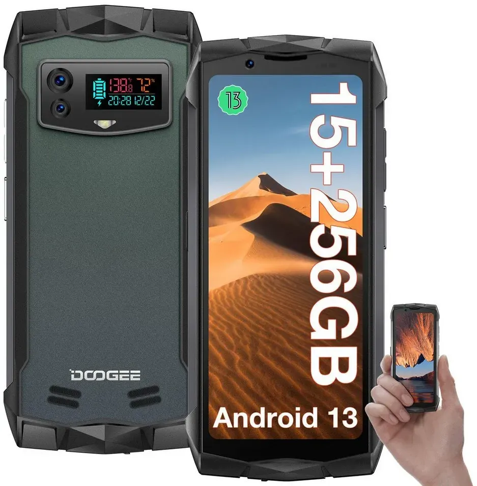 DOOGEE Smini Outdoor Mobile Phone without Contract Android 13, 15GB + 256GB Handy (4.5 Zoll, 256 GB Speicherplatz, Android 13.0Wlan, USB, Bluetooth) schwarz