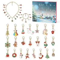 Jarkyfine Adventskalender 2024 Mädchen, DIY Halsketten Adventskalender für Kinder, Weihnachtsgeschenke für Mädchen, Schmuckherstellungs-Sets für Mädchen mit 22 Charm-Perlen, Armband und Halskette