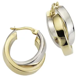 Celesta Gold Ohrring 333/- Gold Creolen   Weiss Damen 