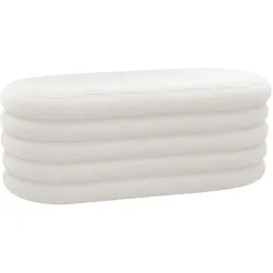 Bouclé Polsterhocker/Bettbank Weiß Sitzhocker Hocker Fußhocker Stoffhocker