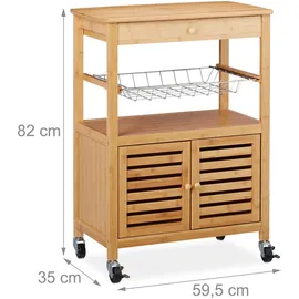 Relaxdays Küchenwagen Bambus,