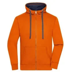 Herren Lifestyle Kapuzenjacke JN963, orange/navy-blau, Größe S - orange - S