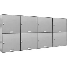 AL Briefkastensysteme Durchwurfbriefkasten Premium Edelstahl Silber