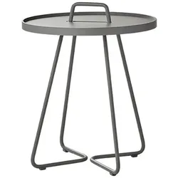 Beistelltische On-the-move Cane-line hellgrau, Designer Christina Strand, Niels Hvass, 46.5x37x37 cm