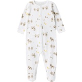 name it - Strampler Nbnnightsuit Farm Animals in bright white, Gr.50,