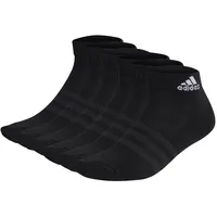 Adidas Unisex Quarter Socken, 6er Pack - Cushioned Sportswear Ankle, Logo, gepolstert, einfarbig Schwarz-40-42