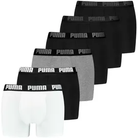 Puma Boxershorts 6er Pack Weiß / Grau / Schwarz XL