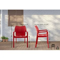 CLP Gartenstuhl Diva mit Armlehne rot
