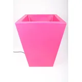 point-garden Beleuchteter Blumentopf aus Kunststoff, Pflanzkübel pink