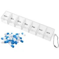 Tablettenbox 7 Tage, Pillendose 7 Tagemedikamentenbox, Medikamentenbox Leicht Zu Öffnen, Kleine Eicht Zu Öffnen für Unterwegs, für Vitamine, Nahrungsergänzungsmittel und Medikamente