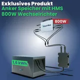 Anker SOLIX Solarbank E1600 Solarspeicher 1600Wh mit Hoymiles HMS-800W-2T WIFI Wechselrichter und AC Anschlusskabel