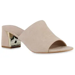 Damen Pantoletten in Beige