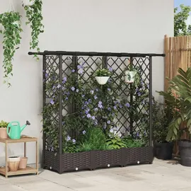 vidaXL Hochbeet mit Rankgitter und Dach 164 x 40 x 123 cm Braun