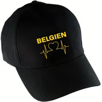 Multifanshop Baseballcap - Belgien - Herzschlag - Druck gelb