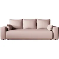 Sofa, Hellrosa, Holzwerkstoff, 3-Sitzer, 242x85x95 cm, Wohnzimmer, Sofas & Couches, Schlafsofas