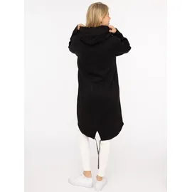 Zwillingsherz Jerseymantel ZWILLINGSHERZ "Wild Mindset", Damen, Gr. S/M, schwarz, angeraute Sweatware, Obermaterial: 50% Baumwolle, 50% Polyester, Mäntel, mit großem WILD Motiv gestickt, Leo Details, Taschen