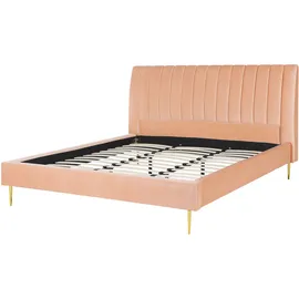 Beliani Marville 180 x 200 cm Pfirsichrosa