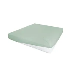 Jersey-Elastan Boxspringlaken , grün , Baumwollmischgewebe , Maße (cm): B: 150 H: 28 T: 28