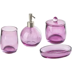 Badaccessoires Set 4-teilig ROANA Glas Violett