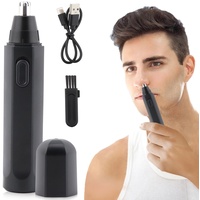Nasenhaartrimmer, Zweischneidig Nasenhaarentferner, Wasserdicht Nasentrimmer mit Reinigungsbürste, USB-Aufladung, Multifunktional Nasenhaarschneider Ohrhaarschneider für Herren Frauen