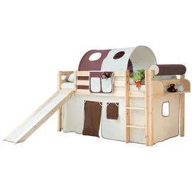TICAA Rutschbett Manuel 90 x 200 cm Kiefer massiv natur beige-braun
