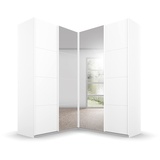 RAUCH Quadra Eckschrank inkl. Türendämpfer, mit Spiegeltüren, Weiß, 4-trg. Spiegel, 2 Kleiderstangen, 12 Einlegeböden, BxHxT 181x229x187 cm