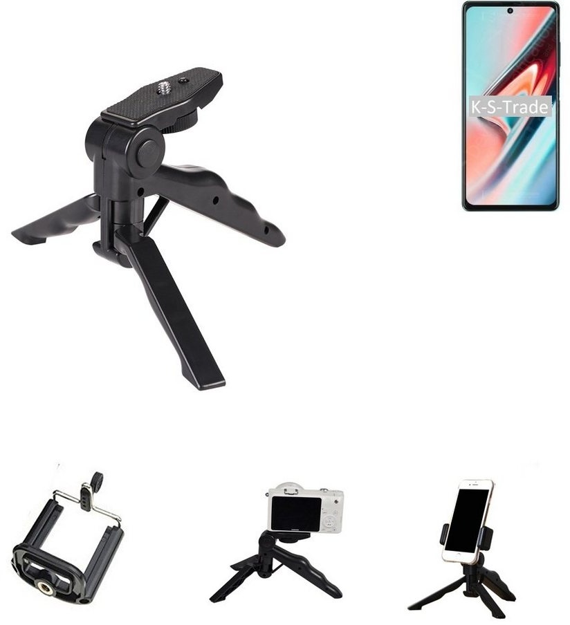 K-S-Trade für Blackview A100 Smartphone-Halterung, (Stativ Tisch-Ständer Dreibein Handy-Stativ Ständer Mini-Stativ) schwarz