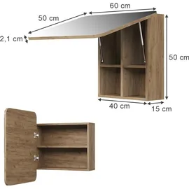 Vicco Badspiegelschrank Zino, 60 x 50 cm mit Regalen,
