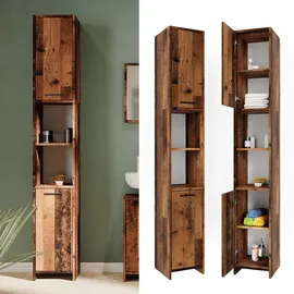 Vicco Kiko Hochschrank 30 x 190 cm Eiche Rustikal Holz