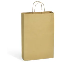 Tasche für 3 Flaschen braunes Kraftpapier verdrehte Griffe große Mengen je 150 - Gimex