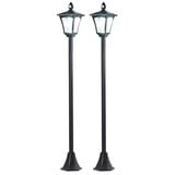 Royal Gardineer Stehlampe: 2er-Set Solar-LED-Gartenlaterne, PIR-/Dämmerungssensor, 100 lm, 160 cm (LED Laterne mit Bewegungsmelder, Laterne mit Bewegungssensor, Lampe Bewegung)