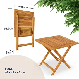 CASARIA Beistelltisch 46 x 46 cm braun klappbar