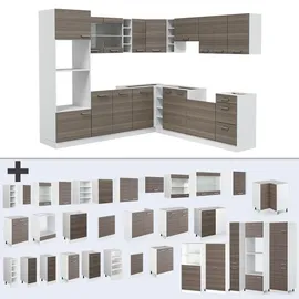 Vicco Eckküche R-Line, Ecke Weiß Edelgrau Küchenblock Küche