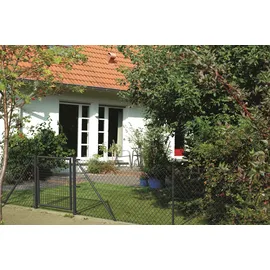 GAH Alberts Alberts Maschendrahtzaun Komplettset zum Einbetonieren anthrazit-metallic, 125 cm, 100 m,