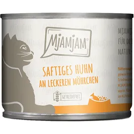 MjAMjAM Sparpaket: 24x200g MjAMjAM saftiges Huhn an leckeren Möhrchen Katzenfutter nass