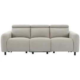 OTTO home 3-Sitzer OTTO HOME "SKAANE Struktur-Sofa, 229 cm, manuelle-u. elektrische Relaxfunktion", grau (hellgrau), B:229cm H:100cm T:100cm, 100% Polyester, Sofas, Relax-Funktion in 2 Sitzen, Kopfteilverstellung, Federkernpolsterung