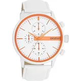 Oozoo Herren Armbanduhr Timepieces Analog Leder weiß UOC11314 - Weiß