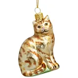 SIKORA Katze Glas Figur Weihnachten Anhänger Ornament - Meisterstücke - BS705, Variante:rot getiegert