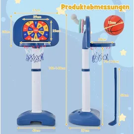 Costway Basketballkorb 4 in 1 blau 100 - 140 cm