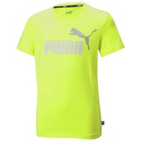 Puma Jungen T-Shirt - ESS+ 2 Col Logo Tee, Rundhals, Kurzarm, uni Gelb (Lemon Sherbert) 98