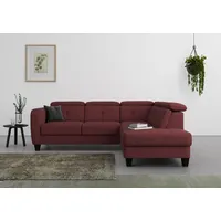 sit&more Ecksofa »Belluci L-Form«, inklusive Federkern, wahlweise mit Bettfunktion und Bettkasten, lila