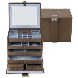 Windrose Schmuckkoffer XL Mocca Schmuckkoffer