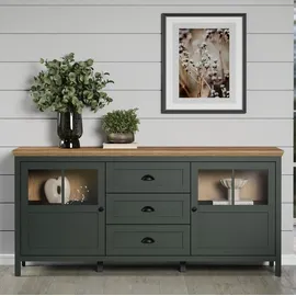 trendteam Sideboard 119 x 84 x 35 cm Tannengrün / Eiche grün