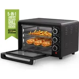 Stillstern Minibackofen mit Umluft (18L) Deutsche Version, Airfryer-Einsatz, Backblech, Ofenhandschuhe, Rezeptheft, Innenbeleuchtung, 1300W, Toaster Grill Pizzaofen Mini Backofen ideal für Camping